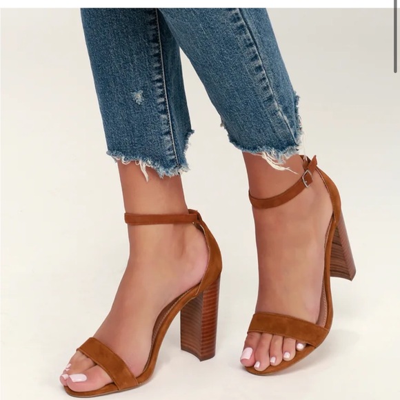 Steve Madden Carrson Chestnut Suede Ankle Strap Heels - Picture 2 of 7